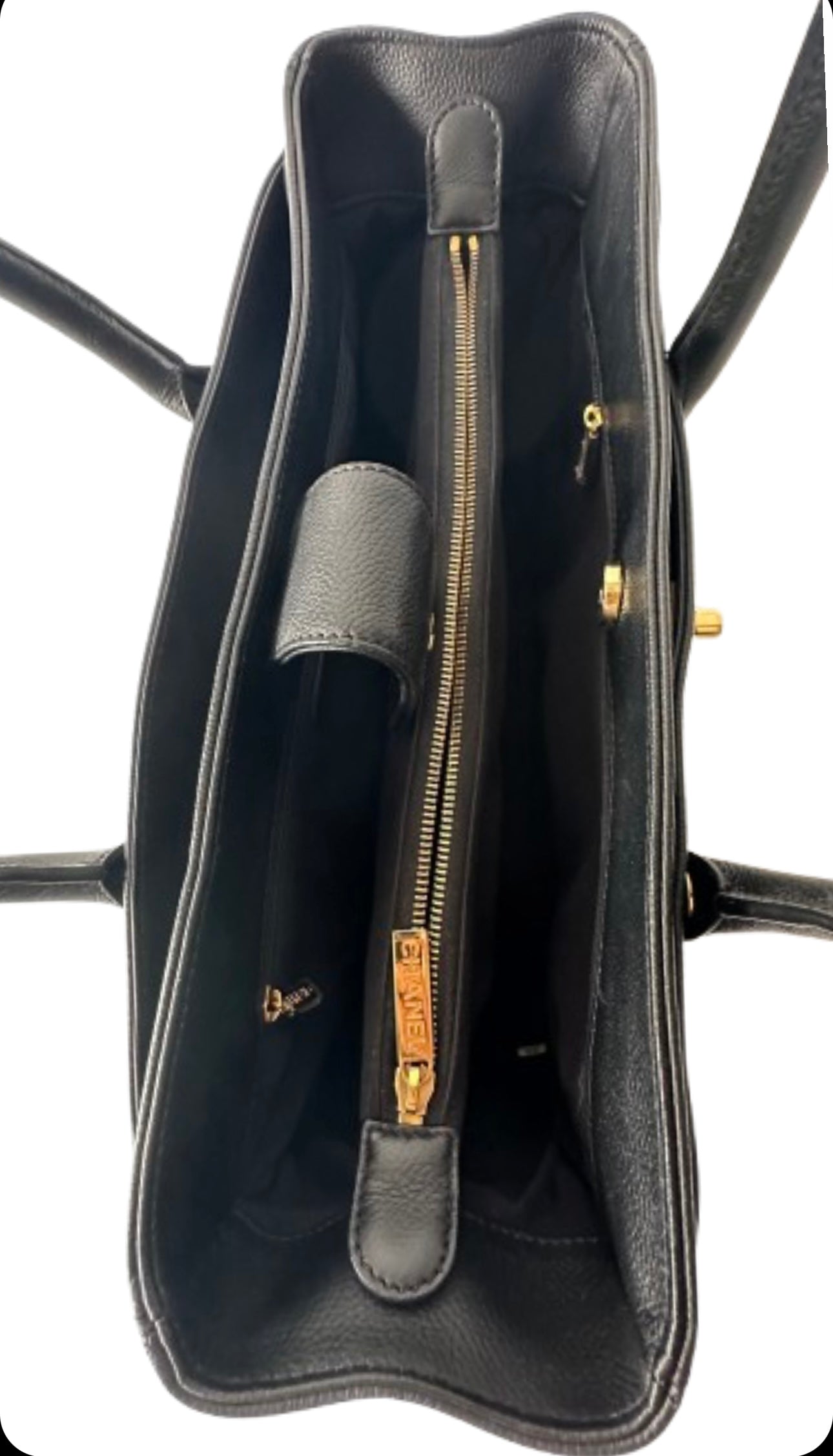 Black Caviar Leather Cerf Executive Tote