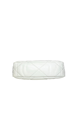 White Chanel 19 Small Flap Bag in Lambskin Leather