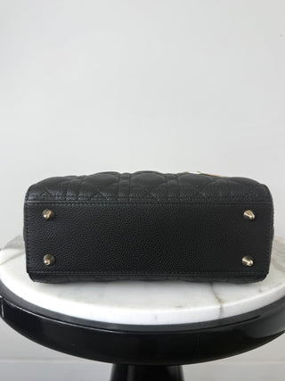 Dior Black Small Cannage Grained Calfskin Lady Dior Bag EXCELLENT CONDITION