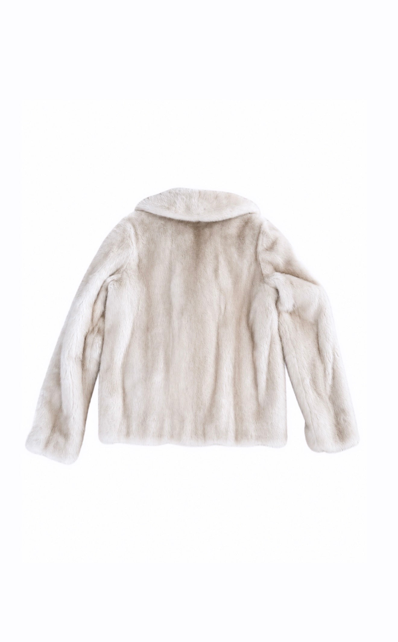 Saint Laurent White Mink Cropped Jacket
