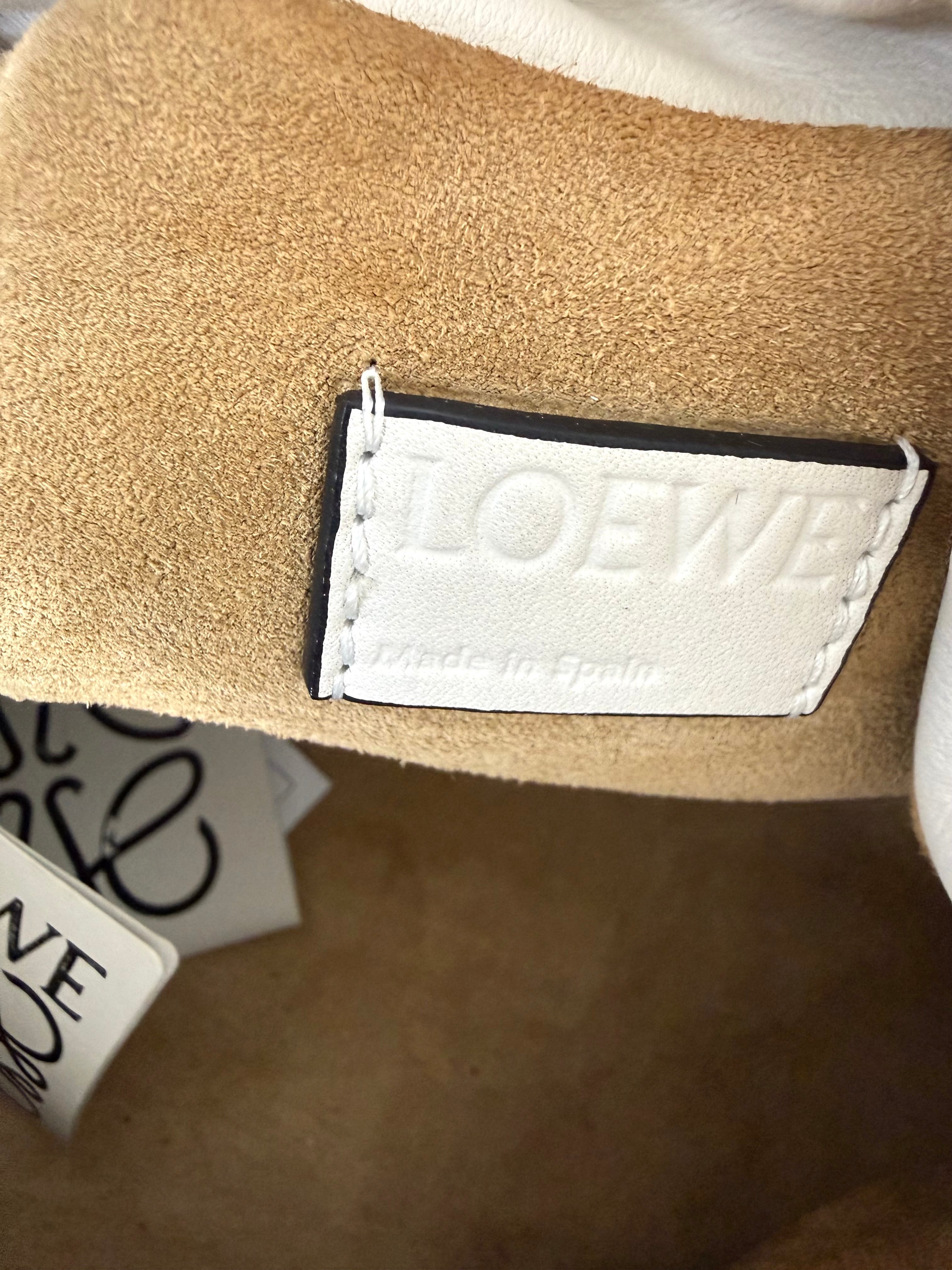 Loewe Dusty White Flamenco Clutch w Strap Excellent Condition