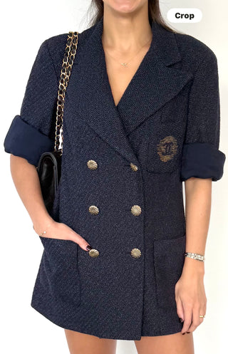 RARE Chanel Iconic Navy Tweed Jacket Excellent Condition