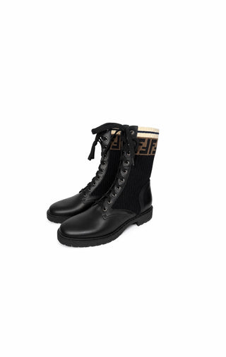 FENDI Rockoko Black Calfskin Boots