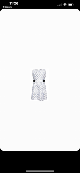 White Monogram Tweed & Leather Trim Sheath Dress