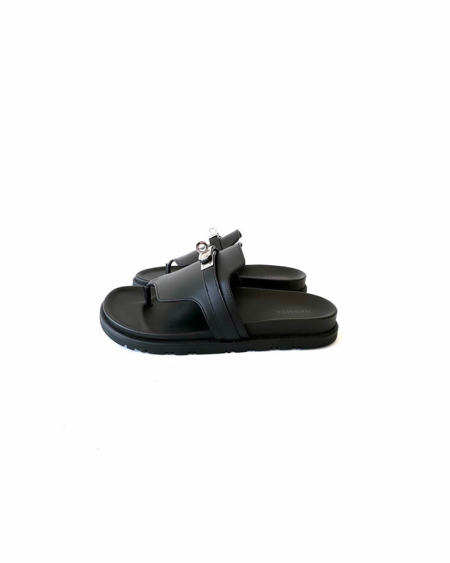 Black Leather Empire Sandals