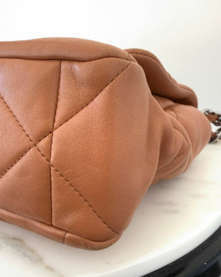 Caramel Medium Chanel 19 Flap Bag w Mixed Hardware   Like New Condition