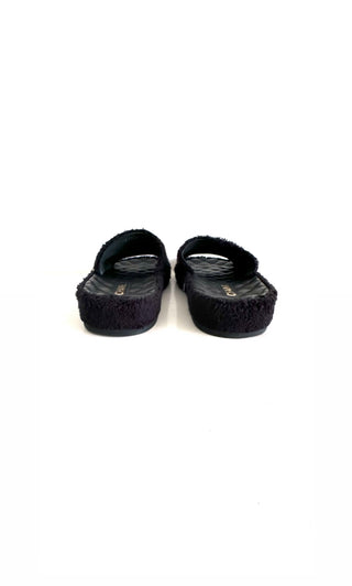 Black Interlocking CC Terry Cloth Slides