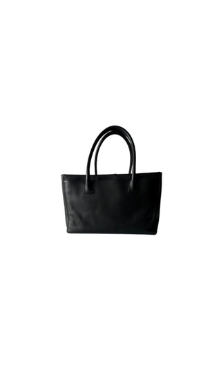 Black Caviar Leather Cerf Executive Tote