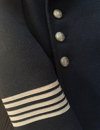Saint Laurent Black Wool Double Breasted Sailor Coat