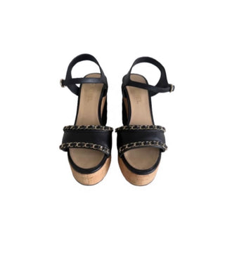 Chanel Black Leather Quilted Heels