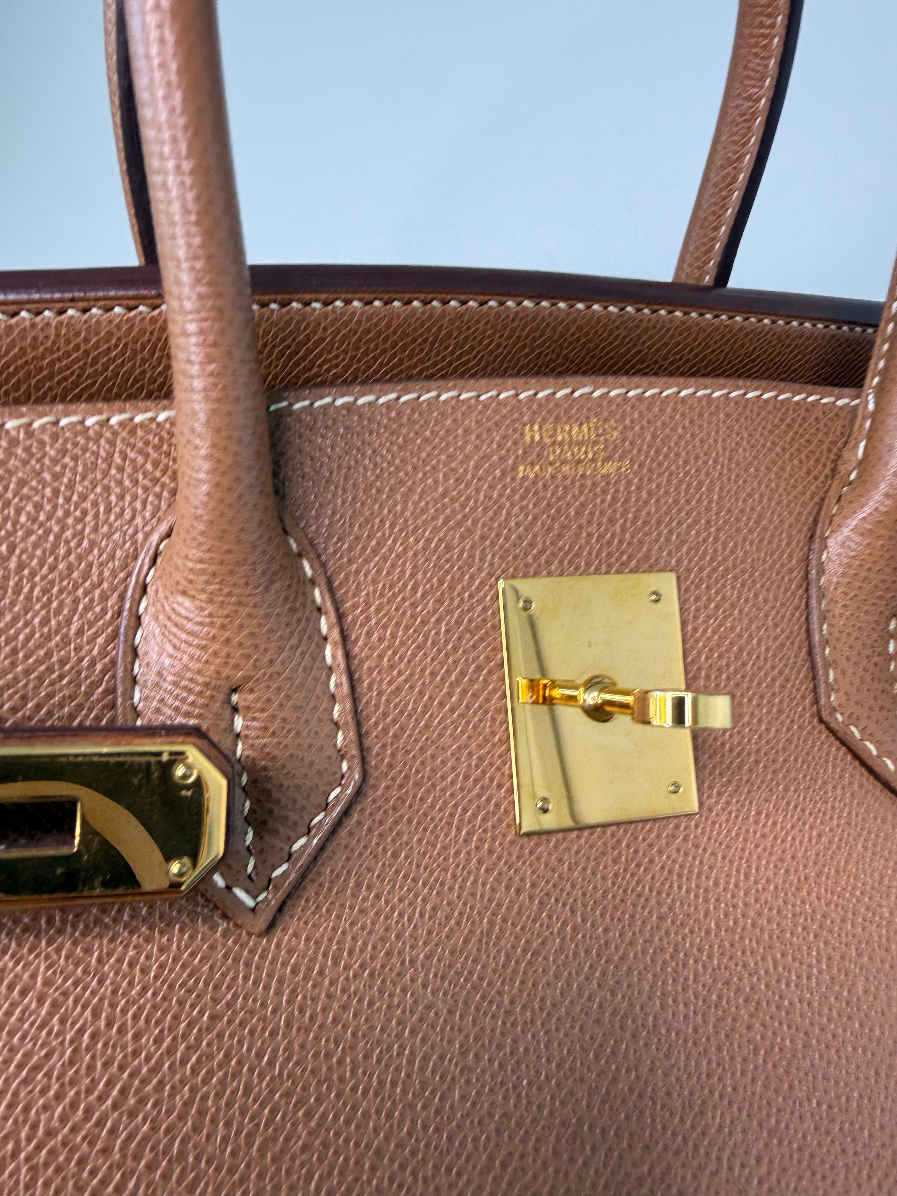 Hermes’ Gold Birkin 30 Courchevel Leather Very Good Condition