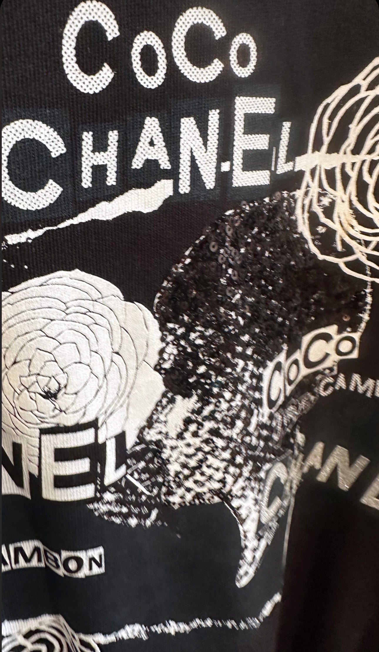 Chanel Black & White 2020 Coco Graffiti Embellished Sweatshirt