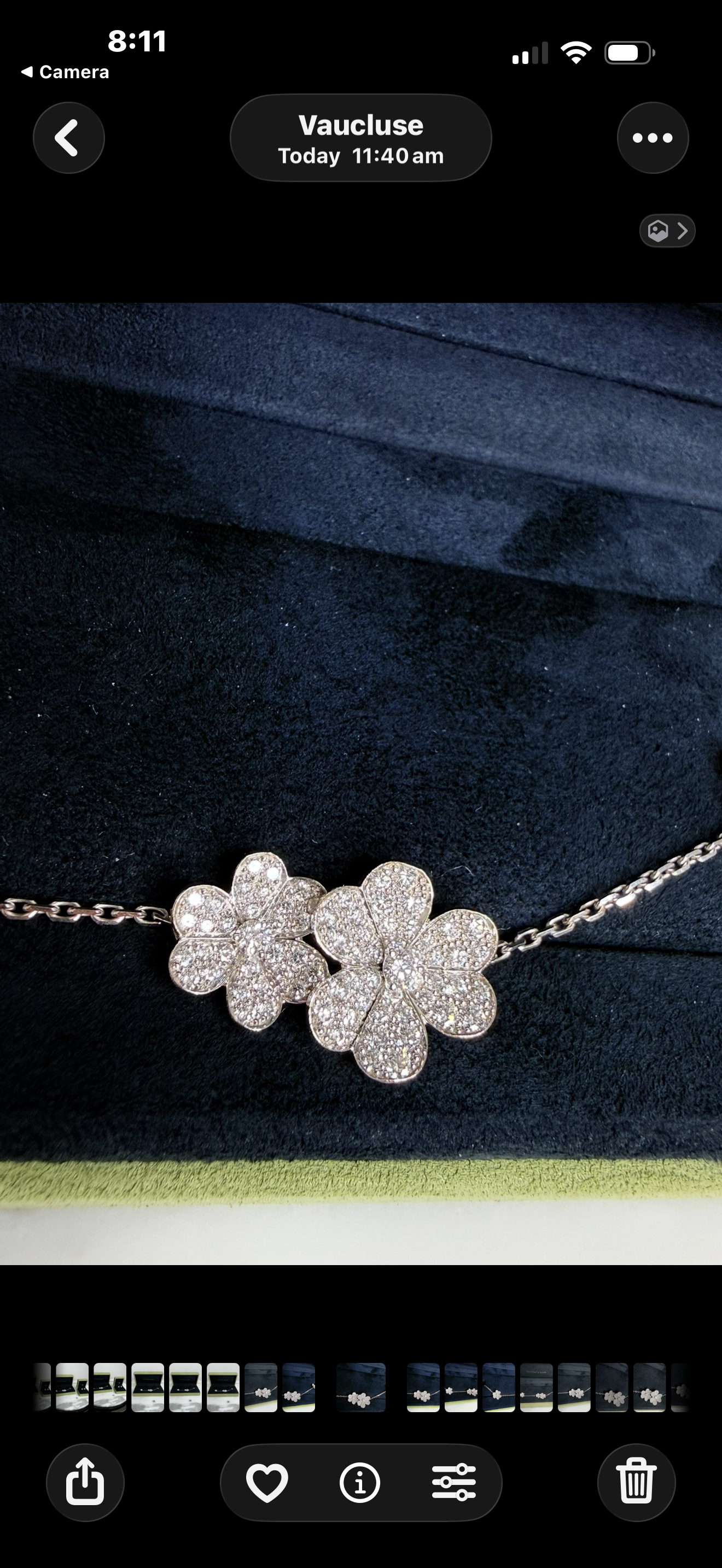Van Cleef Frivole Bracelet 5 Flowers 18k White Gold Diamonds