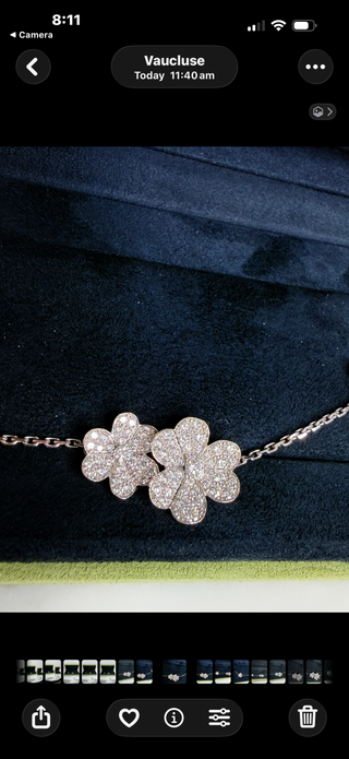 Van Cleef Frivole Bracelet 5 Flowers 18k White Gold Diamonds