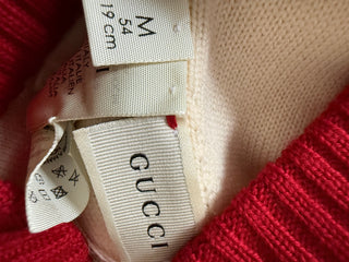 Gucci Kids Cream & Red Beanie Size M