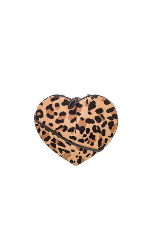 Alaia Le Coeur Leopard Print Calf Hair Bag