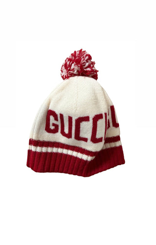 Gucci Kids Cream & Red Beanie Size M