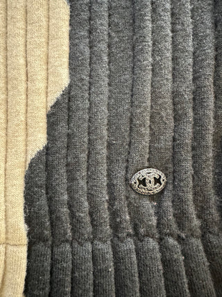 Black/Beige Wool Knit Dress