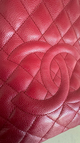 Red Quilted Caviar Leather Grand Shopping Tote