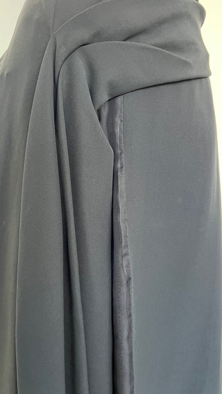 Black Long Silk & Wool Skirt