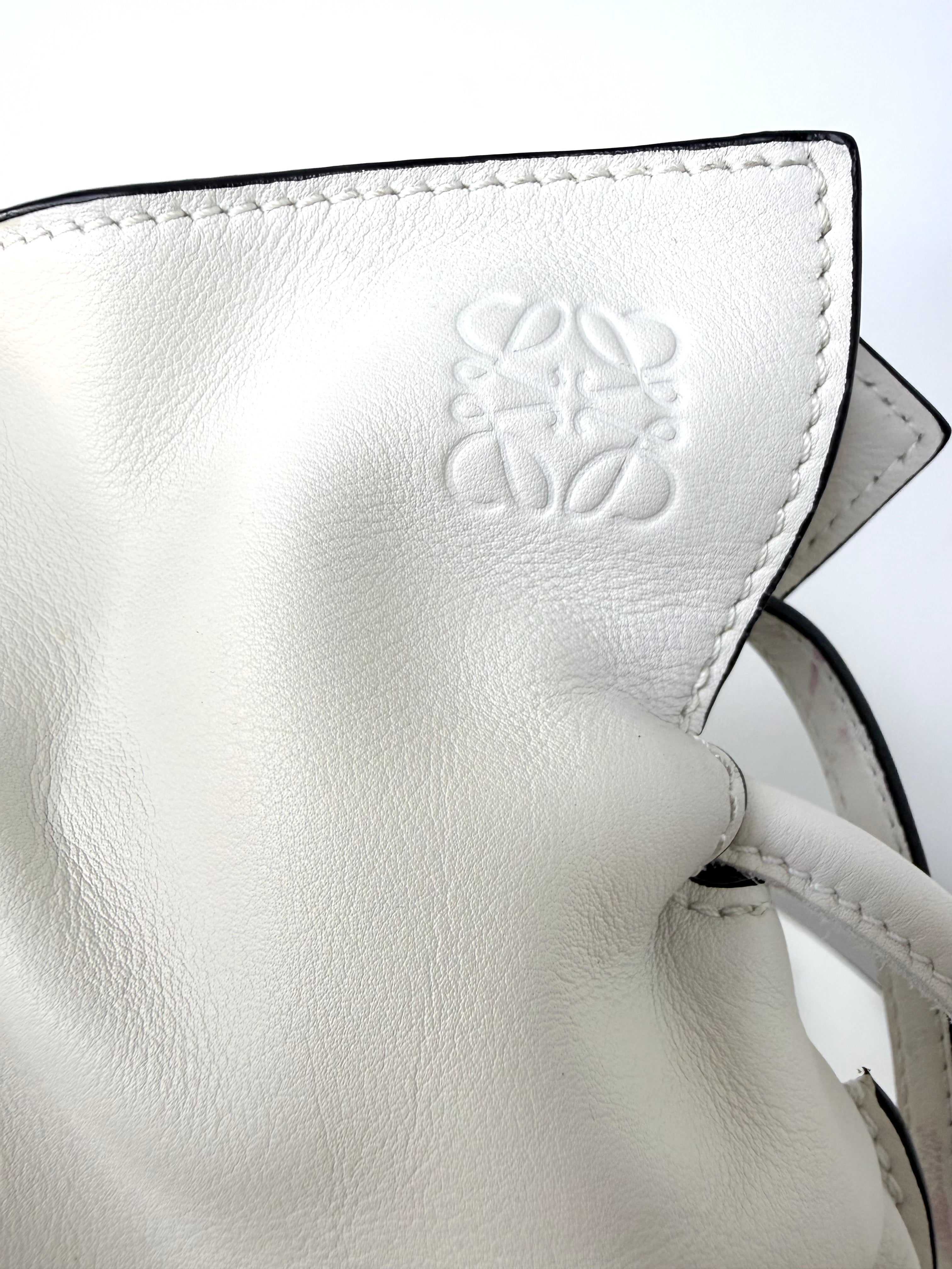Loewe Dusty White Flamenco Clutch w Strap Excellent Condition