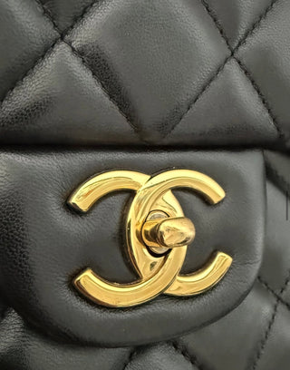 Chanel Black Quilted Jumbo Lambskin Flap Bag