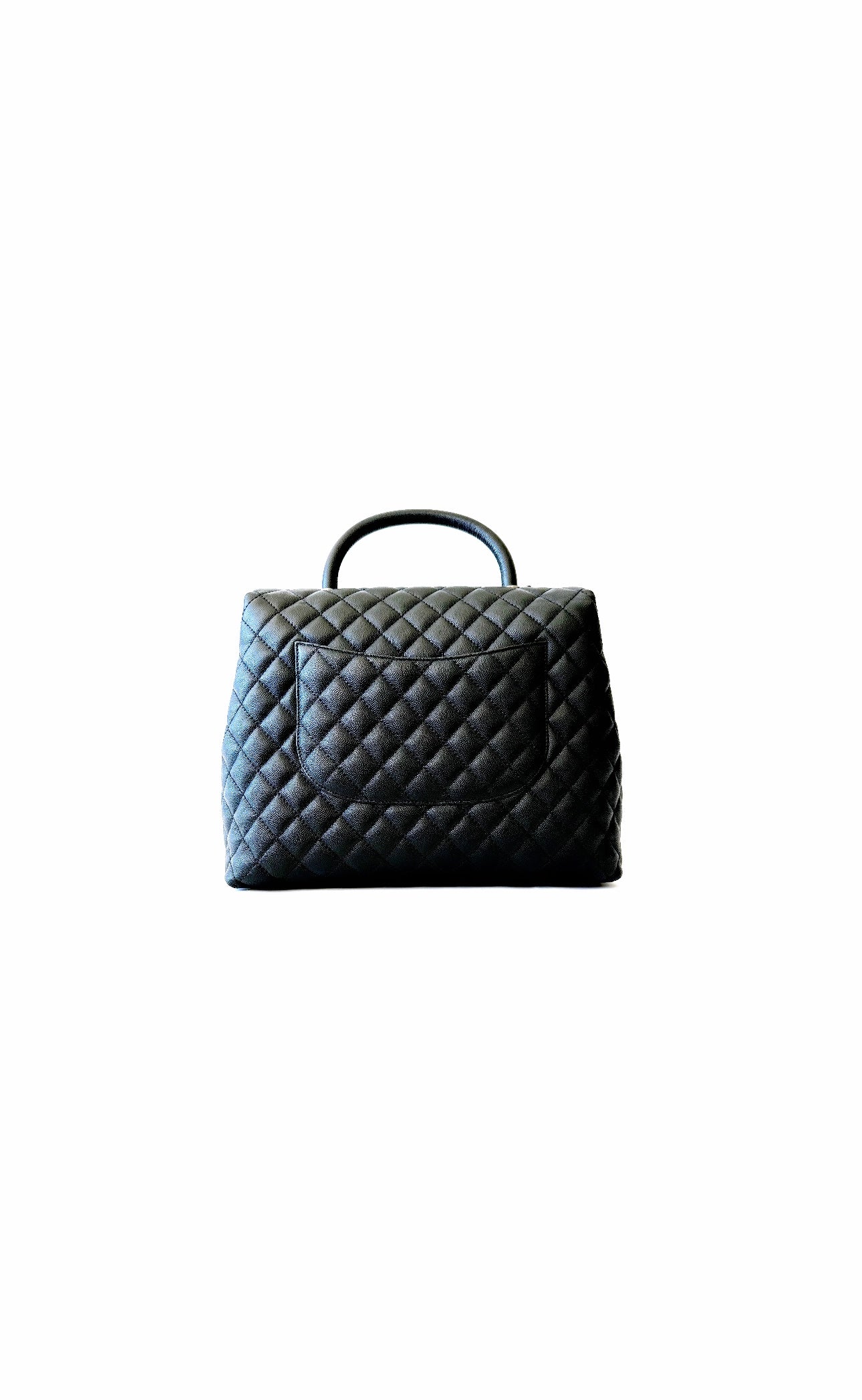 Black Coco Handle Caviar Leather Large Bag