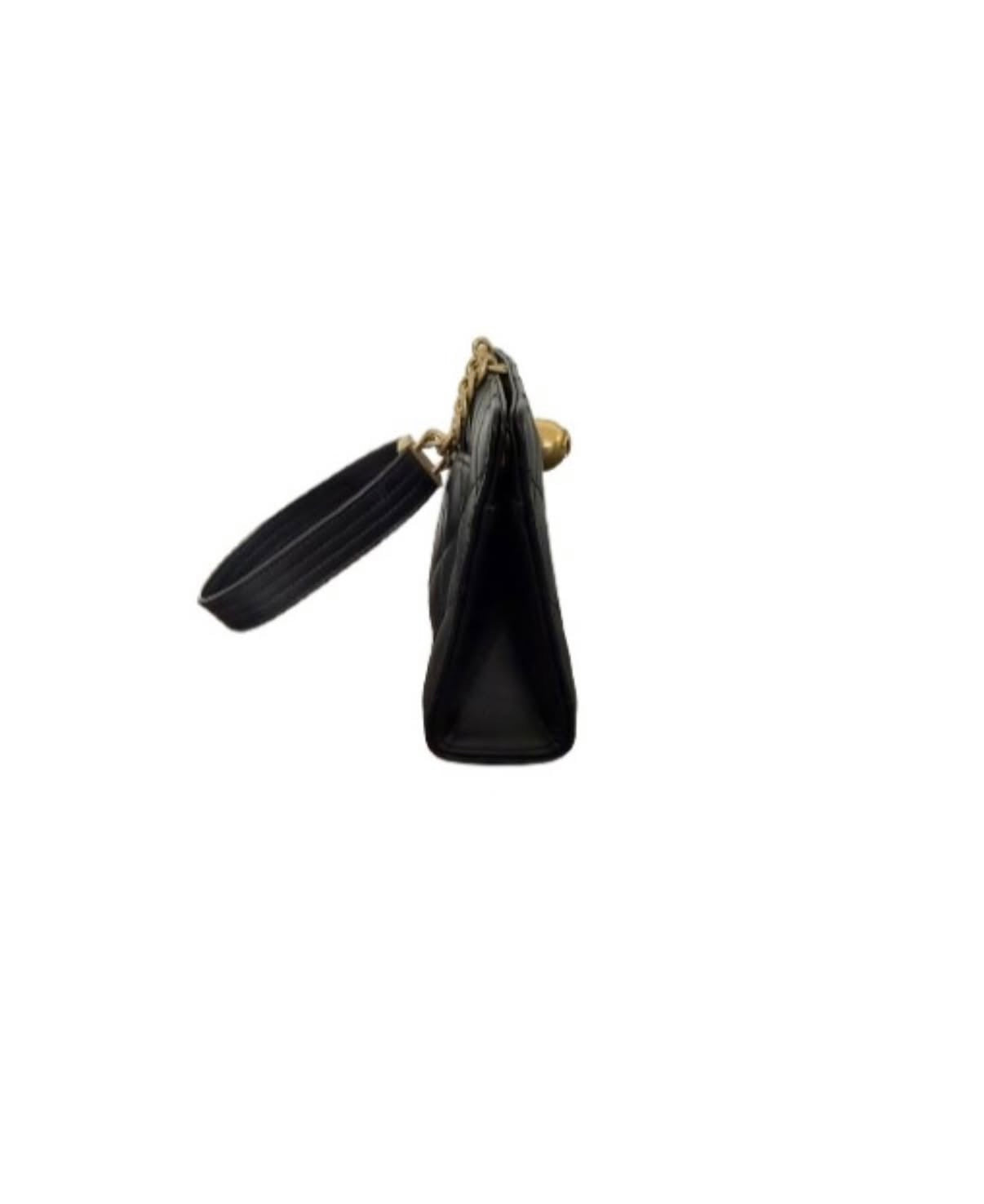 Chanel Black Lambskin Clutch