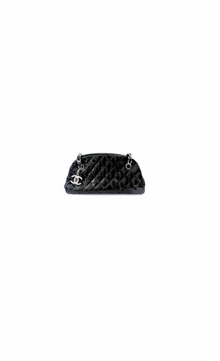 Black Patent Quilted Mademoiselle Bag