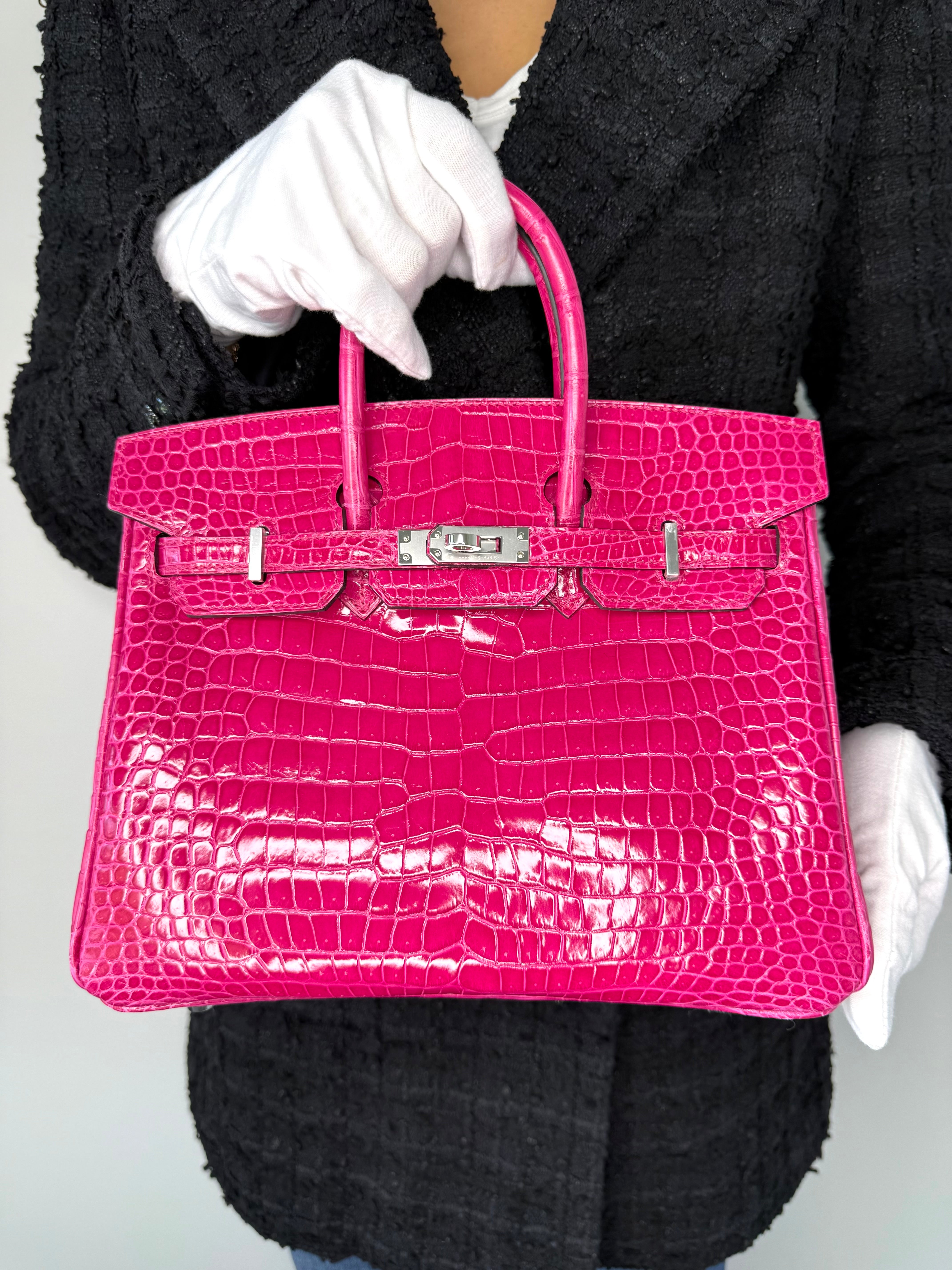 Hermes’ Rose Mexico Crocodile Porosus Lisse Birkin 25