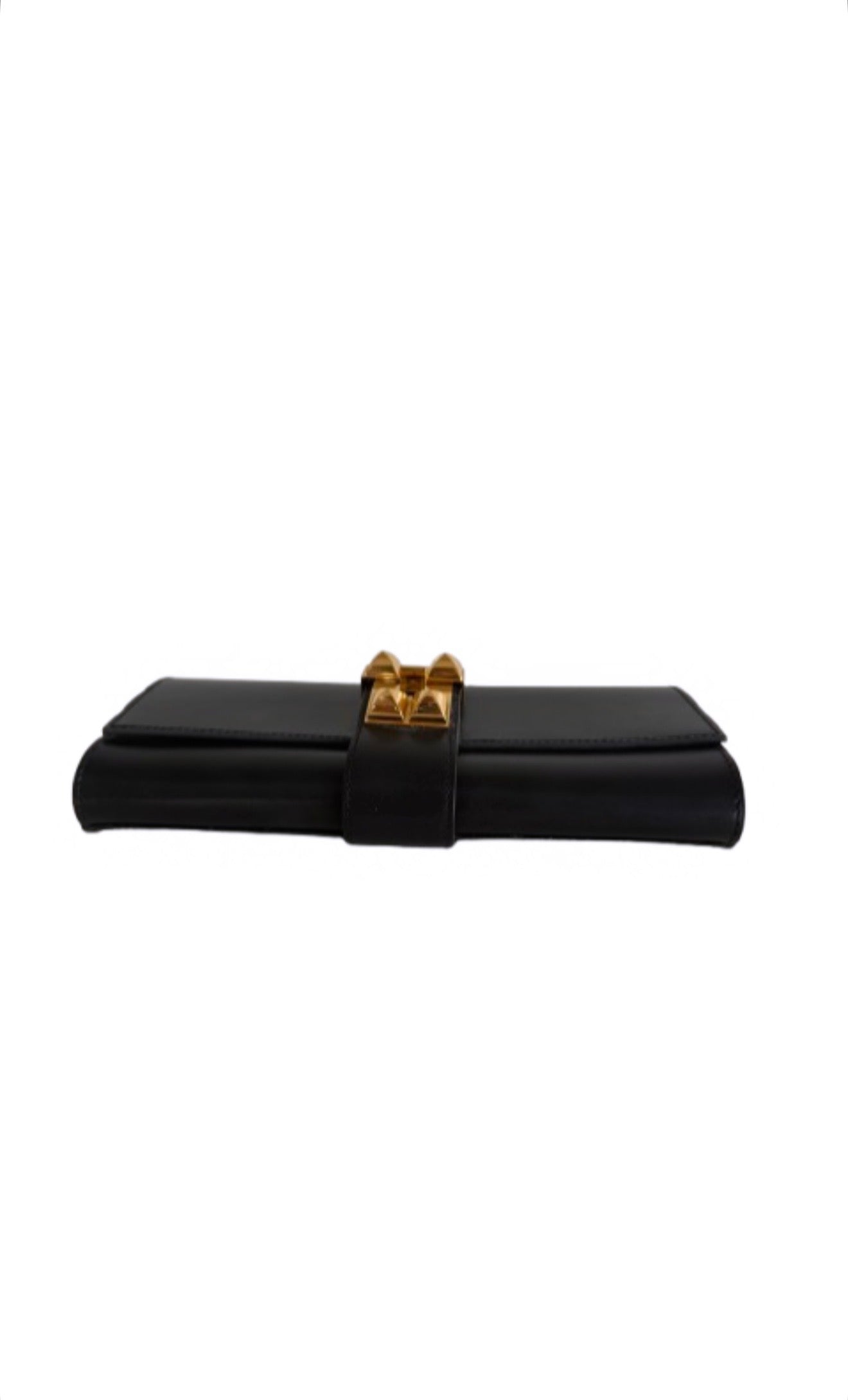 Black Metor 23 Box Calf Leather Clutch