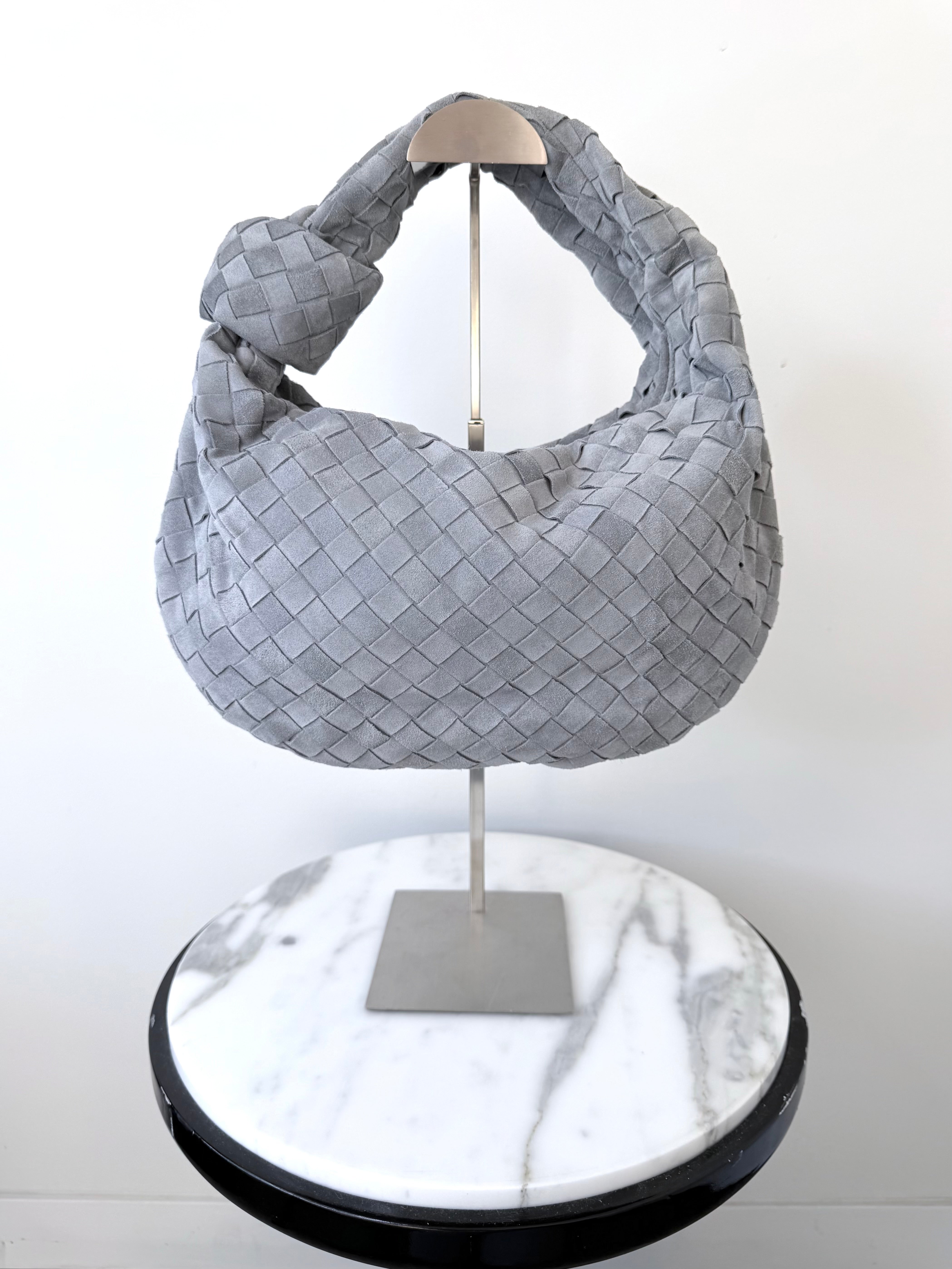 Grey Suede Intrecciato Small Jodie Bag BRAND NEW