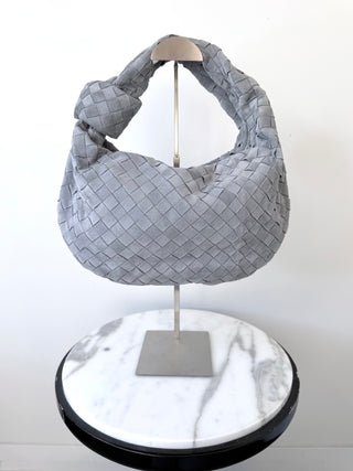 Grey Suede Intrecciato Small Jodie Bag BRAND NEW