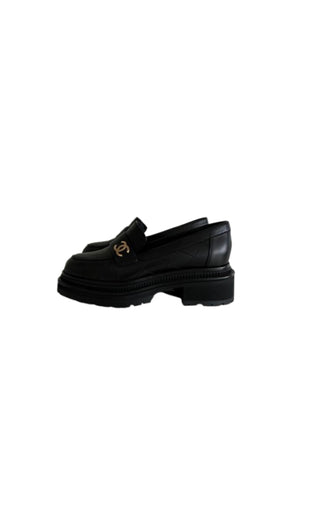 Black Calfskin Mocassin Loafers Like New
