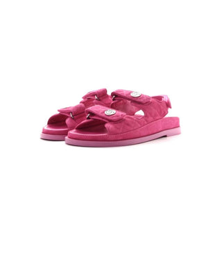 Chanel  Suede Calfskin Velcro Dad Sandal Size 39