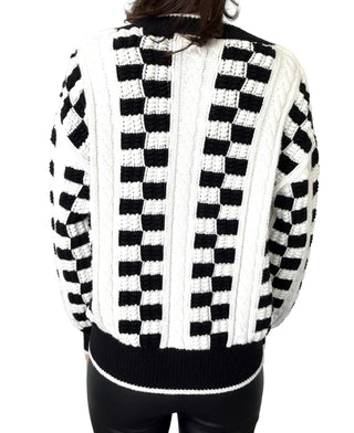 Chanel Black & White Cashmere Cardigan