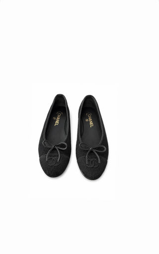 Black Pony Hair Ballet Flats