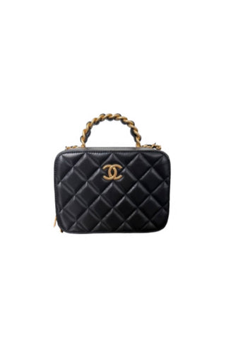 Chanel Black Top Handle Vanity Case