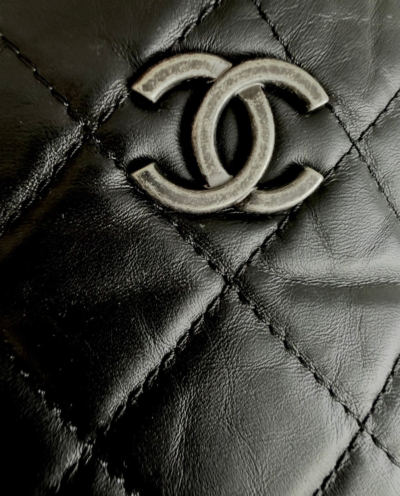 Chanel Black Quilted Aged Calfskin Small Backpack Excellent Condition
