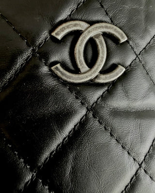 Chanel Black Quilted Aged Calfskin Small Backpack Excellent Condition