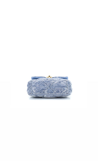 Light Blue Sequin Quilted Chanel 19 Flap Bag