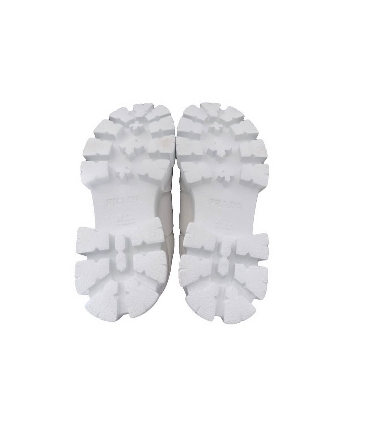 Prada White Nappa Monolith Shies Size 40