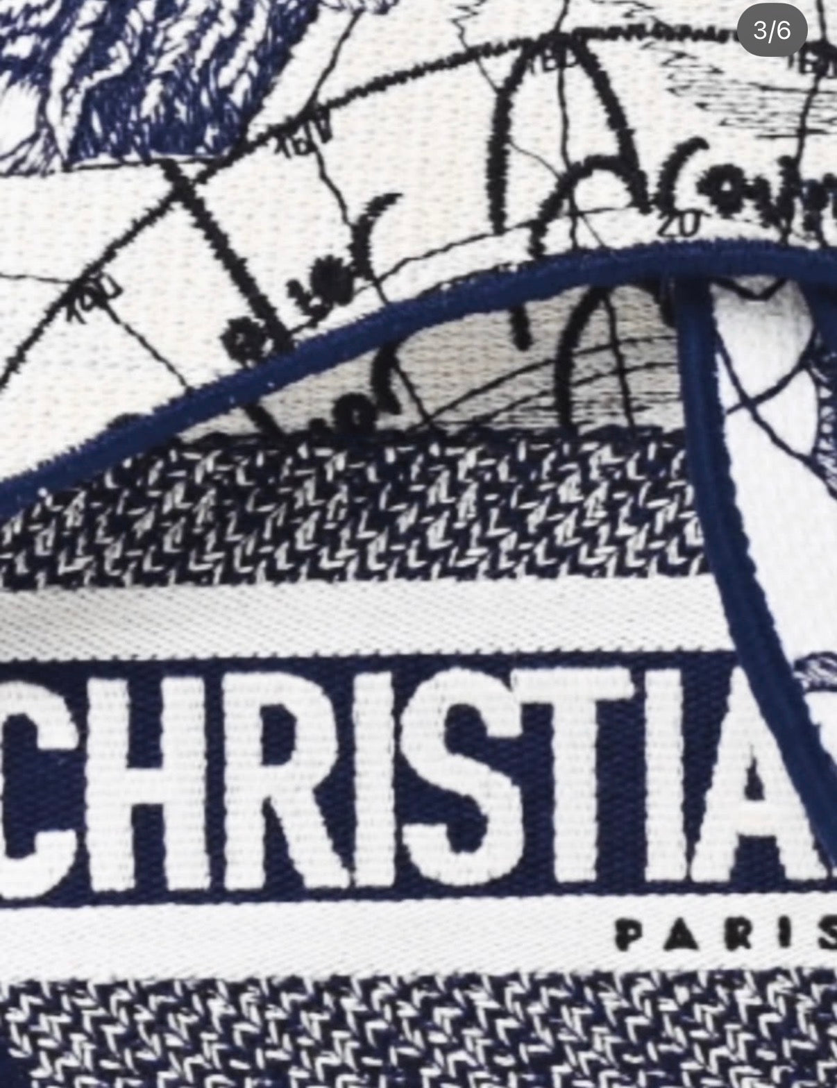 CHRISTIAN DIOR Navy & Cream Saddle Bag