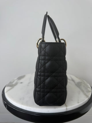 Dior Black Small Cannage Grained Calfskin Lady Dior Bag EXCELLENT CONDITION