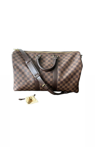 Brown Logo Monogram Keepall 45 Canvas Tote