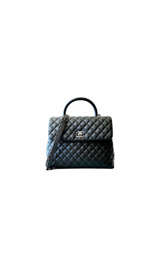 Black Coco Handle Caviar Leather Large Bag