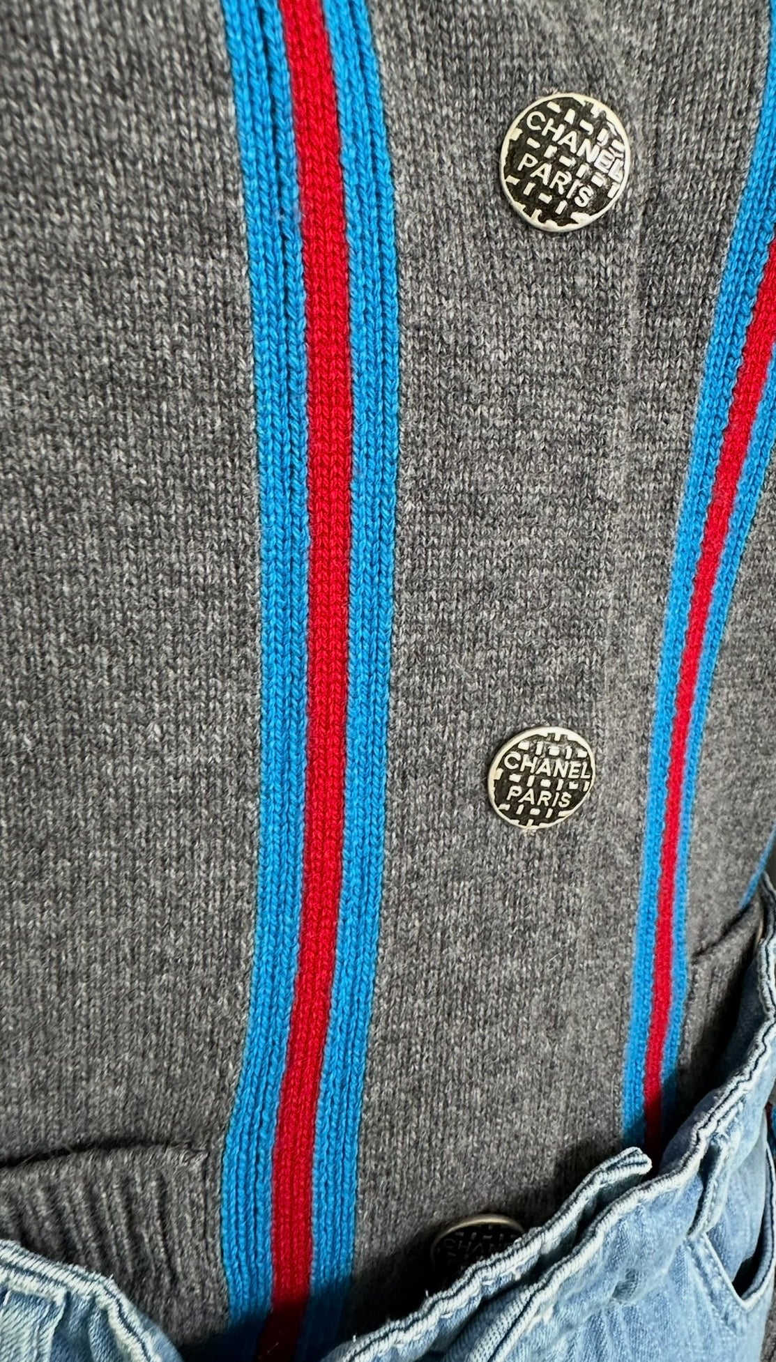 Chanel Striped Knit Cardigan