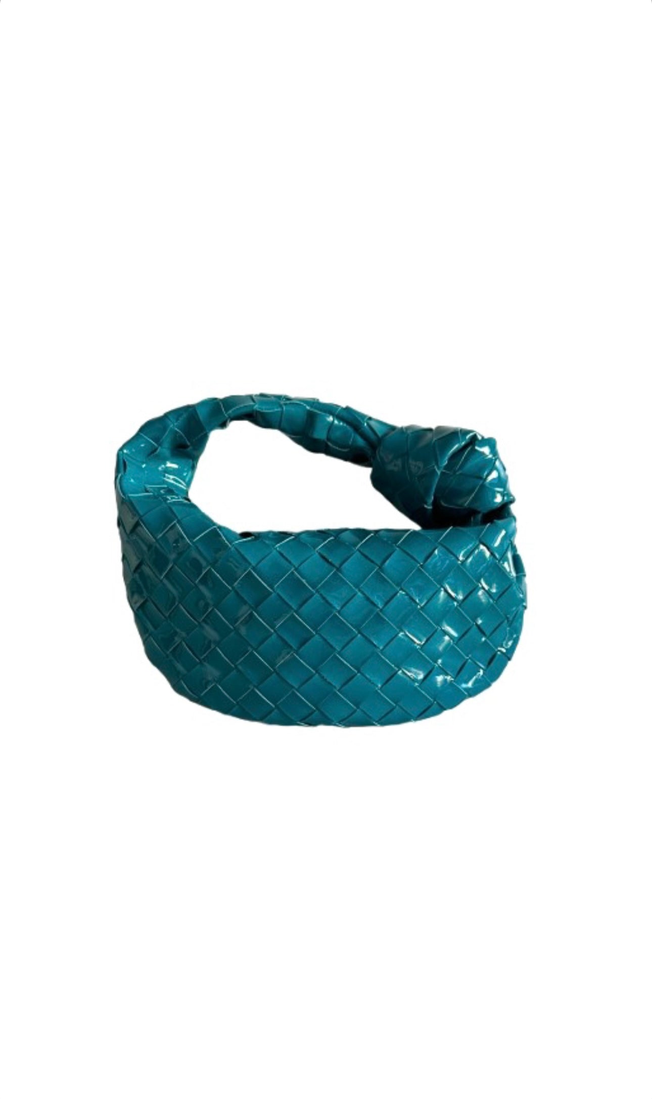 Turquoise Patent Mini Intrecciato Jodie Bag