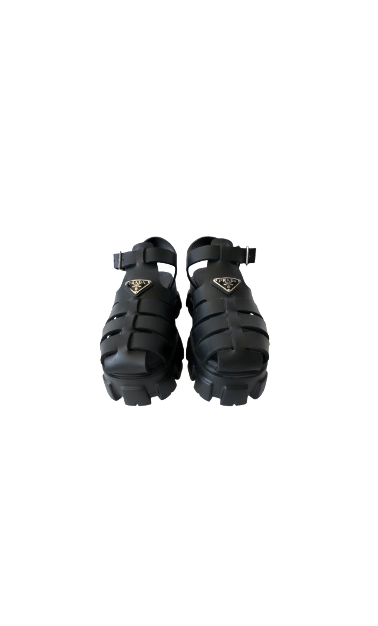 Black Rubber Monolith Platform Sandals