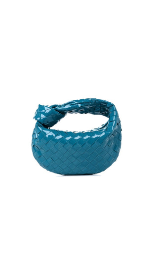 Turquoise Patent Mini Intrecciato Jodie Bag